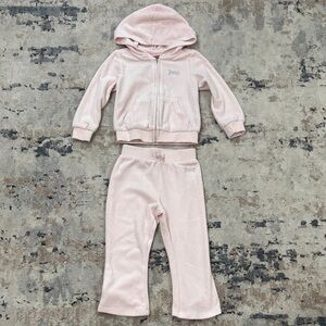 Juicy Couture Light Pink Velour Hoodie Set